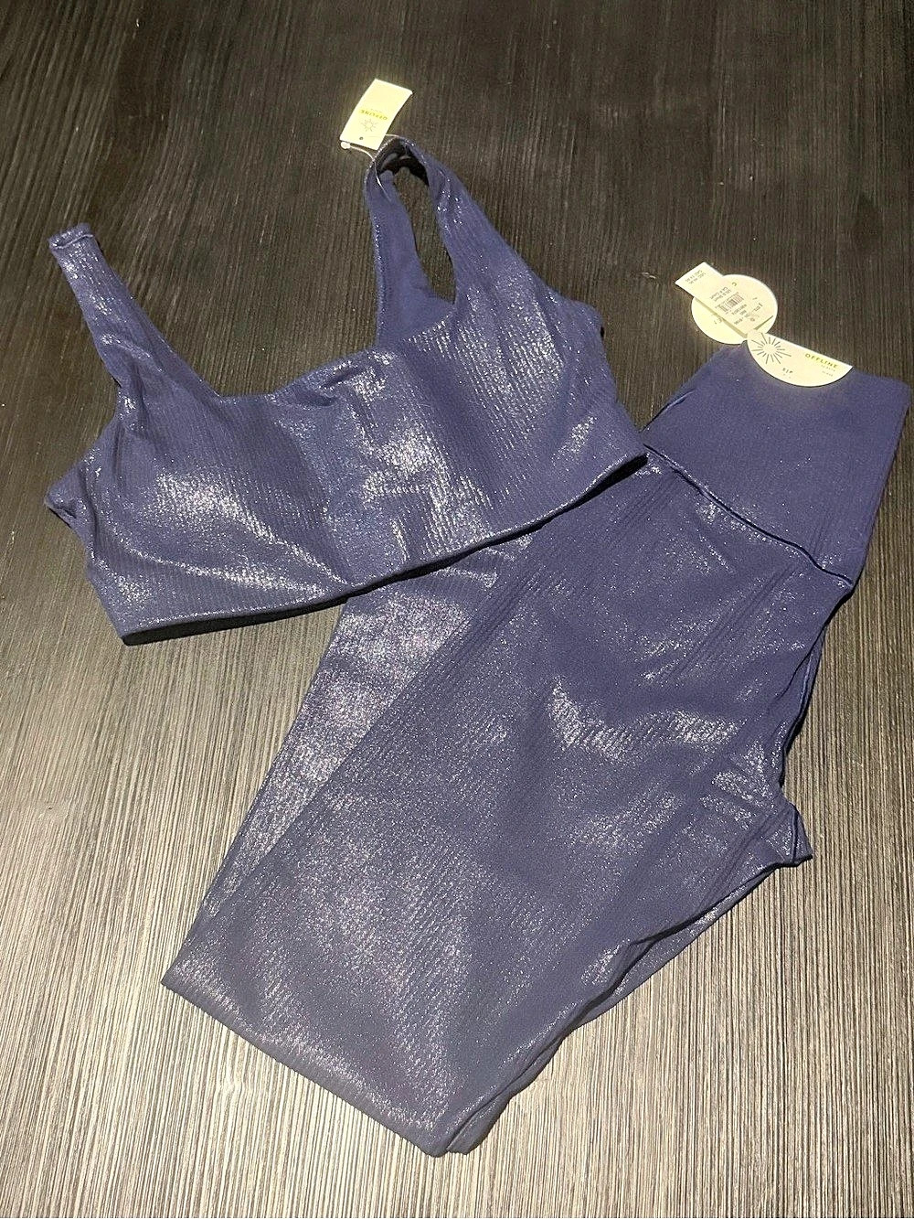 Offline by Aerie Offline Sports Bra and Capri Set Purple Sports Bra Capri Set